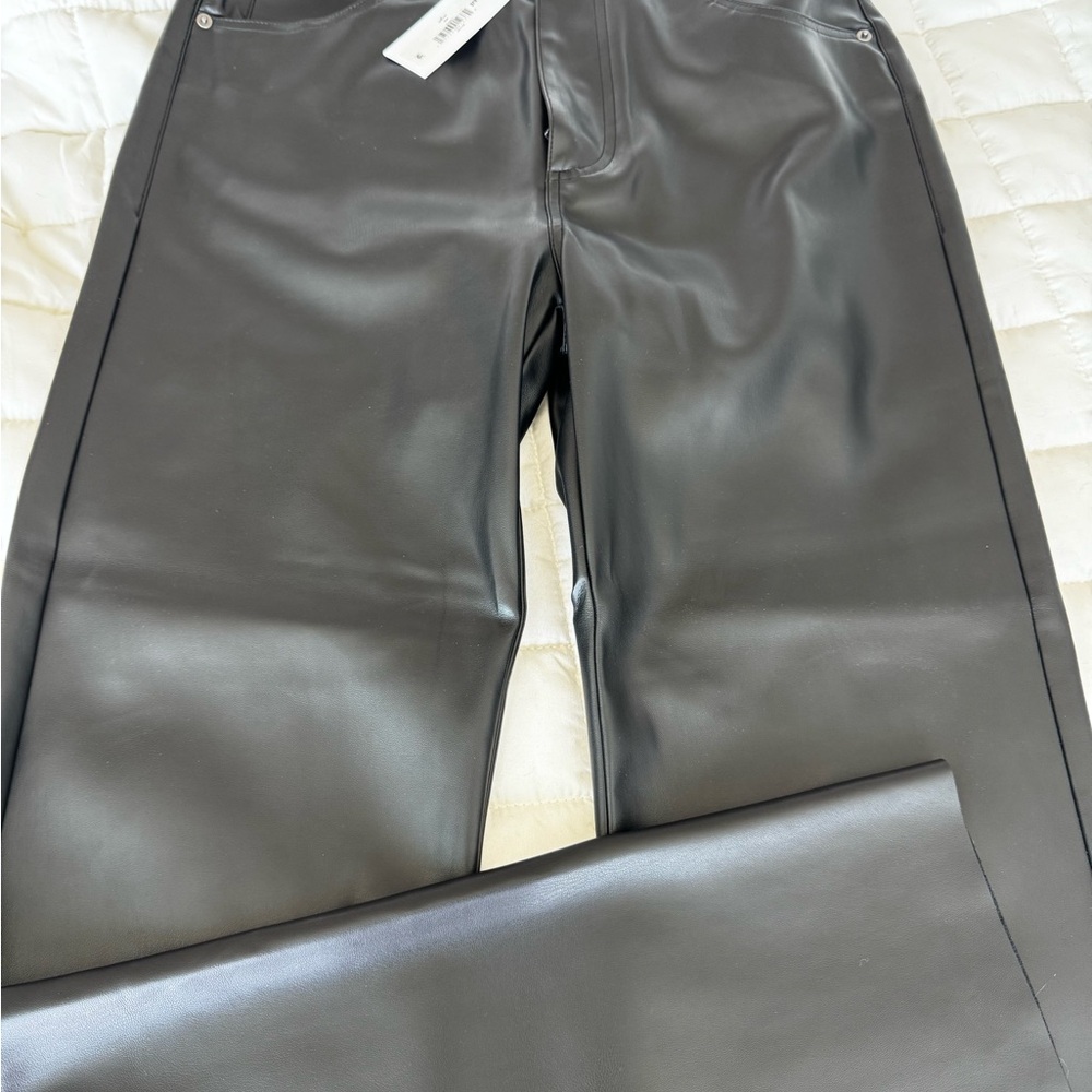 Steve Madden Shiny Black Faux Leather Trousers
